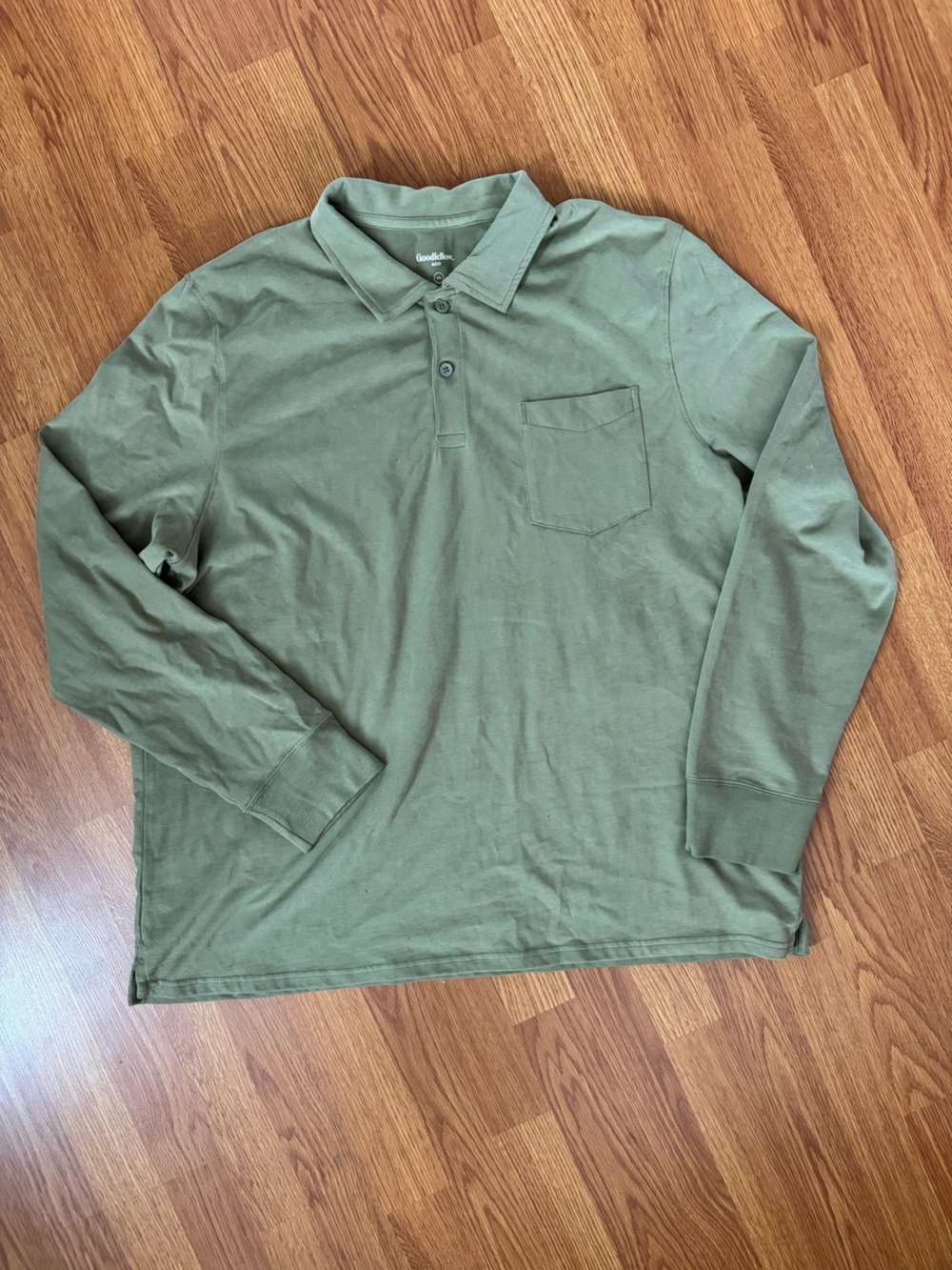 Goodfellow & Co Olive Green Long-Sleeve Polo